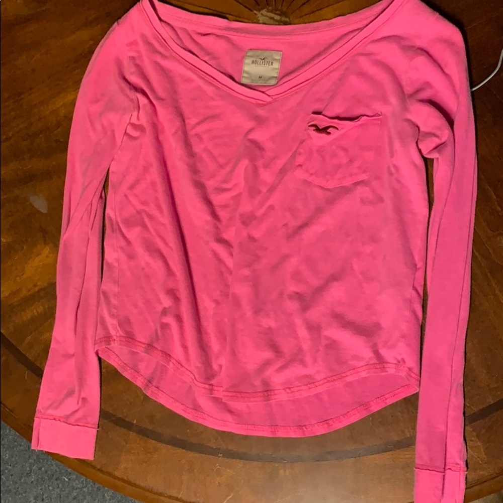 Pink hollister long sleeve shirt